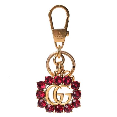 gucci double g key ring with crystals|gucci keychain vintage.